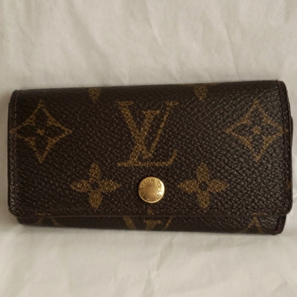 Authentic LOUIS VUITTON Monogram Canvas Key Case Rings Holder - Picture 1 of 16